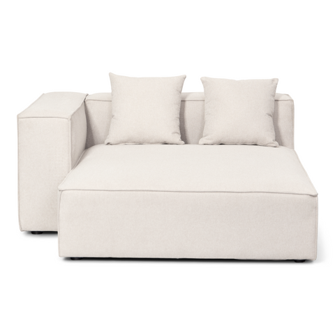 Hailey – linkes Récamiere-Modul in beige, L: 147 x T: 148 x H: 65 cm