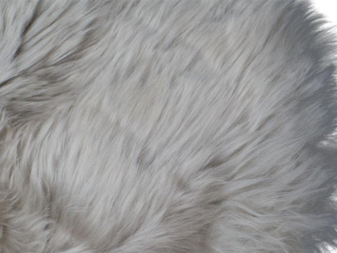 Echte Lammfell Sitzkissen | Fellkissen grau Ø35cm