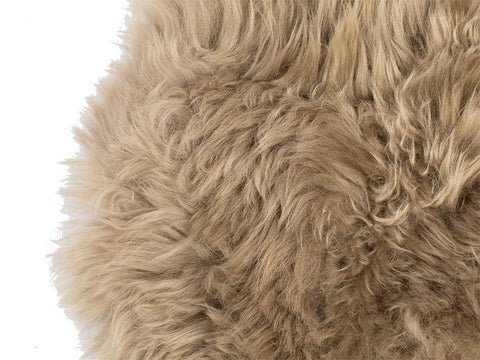 Echte Lammfell Sitzkissen | Fellkissen Beige Ø35cm