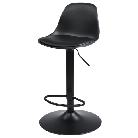 Sandie - Barhocker Drehbar und Höhenverstellbar, Schwarz in Schwarz