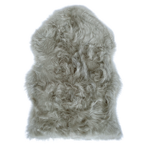 Langhaariges Lammfellimitat in Grau - 65x95cm