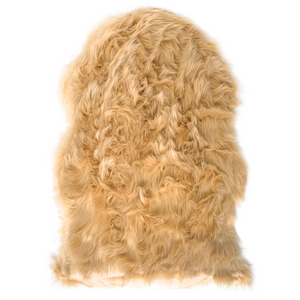 Langhaariges Lammfellimitat in Beige - 65x95cm