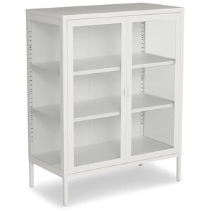 Herman Glas Vitrine - Weißes Metall 80x40x105cm