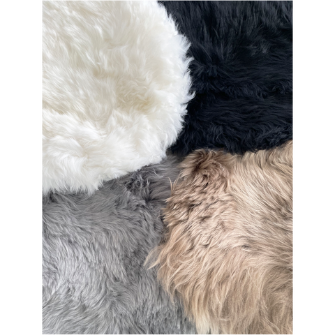 Echte Lammfell Sitzkissen | Fellkissen Beige Ø35cm