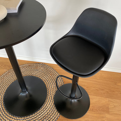 Sandie - Barhocker Drehbar und Höhenverstellbar, Schwarz in Schwarz