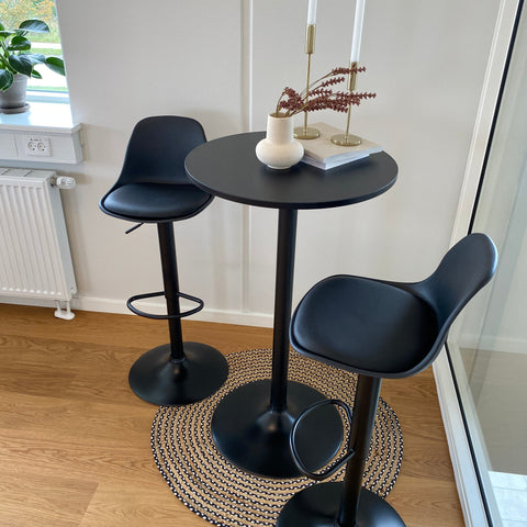 Sandie - Barhocker Drehbar und Höhenverstellbar, Schwarz in Schwarz