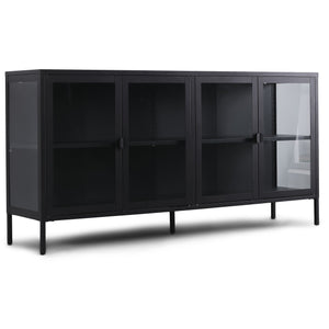Herman Vitrine - Schwarzes Metall/Glas - 170x40x85cm