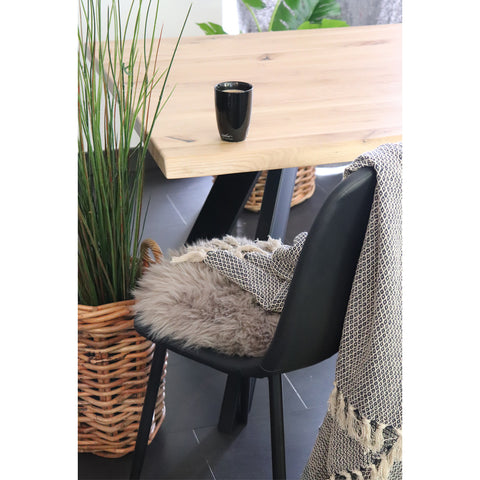 Echte Lammfell Sitzkissen | Fellkissen Beige Ø35cm