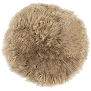 Echte Lammfell Sitzkissen | Fellkissen Beige Ø35cm