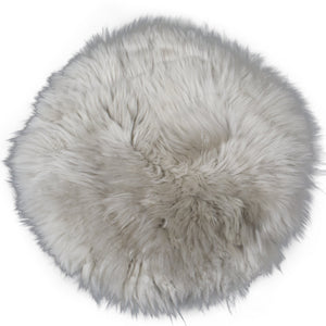 Echte Lammfell Sitzkissen | Fellkissen grau Ø35cm