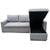 Sinus Sofa Bed mit Chaiselongue und Stauraum in grau