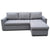 Sinus Sofa Bed mit Chaiselongue und Stauraum in grau, Rechts Und Links Wendbar